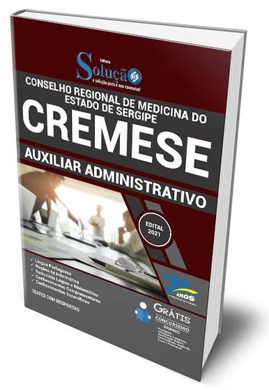 Imagem de Apostila CREMESE-SE - Auxiliar Administrativo