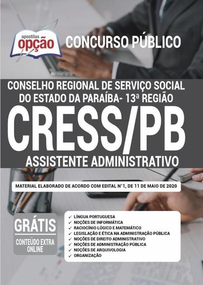 Imagem de Apostila Cress Pb - Assistente Administrativo Serviço Social