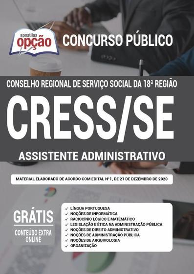 Imagem de Apostila CRESS-SE - Assistente Administrativo