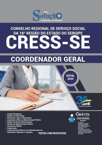 Imagem de Apostila CRESS-SE - Coordenador Geral