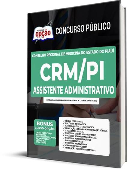 Imagem de Apostila CRM-PI - Assistente Administrativo