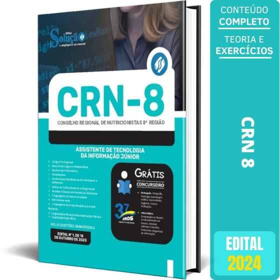 Imagem de Apostila Crn 8 2024 Assistente Tecnologia Da Informação