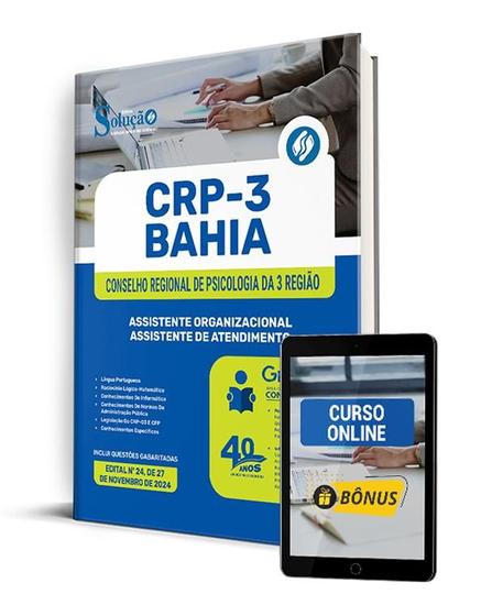 Imagem de Apostila CRP 3 2024 - Assistente Organizacional - Assistente de Atendimento e Assistente Organizacional - Assistente de Atendimento - Subsede - Editora Solução