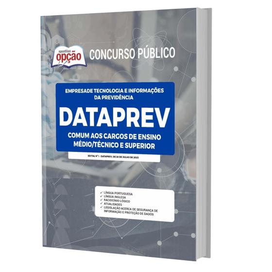 Imagem de Apostila Dataprev 2023 Cargos Ensino Médio/Técnico E