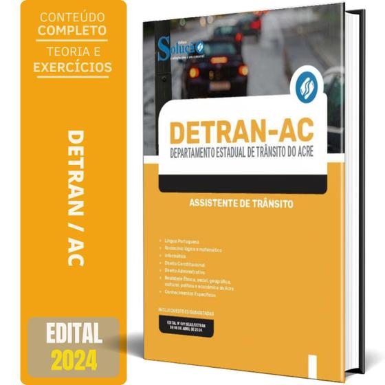 Imagem de Apostila Detran Ac 2024 - Assistente De Trânsito