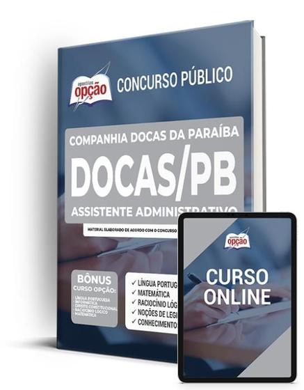 Imagem de Apostila DOCAS-PB - Assistente Administrativo