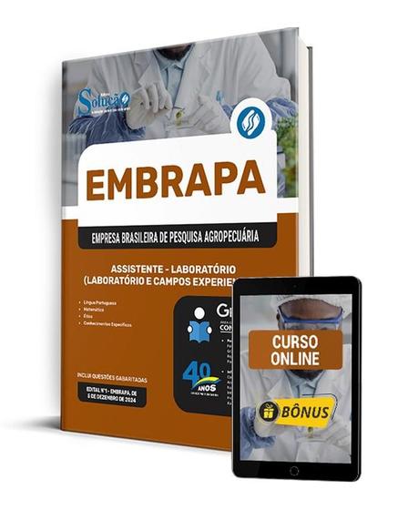 Imagem de Apostila EMBRAPA 2024 - Assistente - Laboratório (Laboratório e Campos Experienciais)