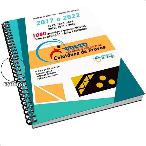 Imagem de Apostila Enem 1080 questões 6 Anos de Provas 2017 a 2022 + Gabarito Oficial