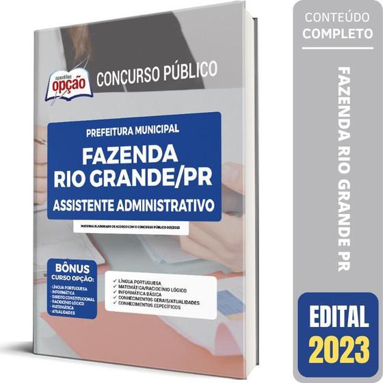 Imagem de Apostila Fazenda Rio Grande Pr Assistente Administrativo