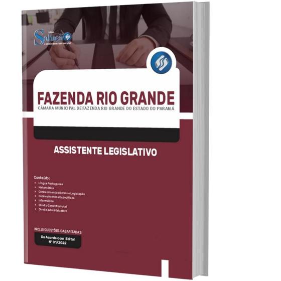 Imagem de Apostila Fazenda Rio Grande Pr - Assistente Legislativo