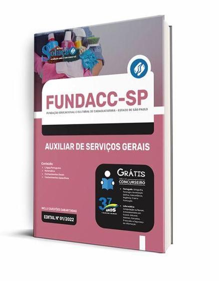 Imagem de Apostila FUNDACC-SP - Auxiliar de Serviços Gerais - Editora Solução