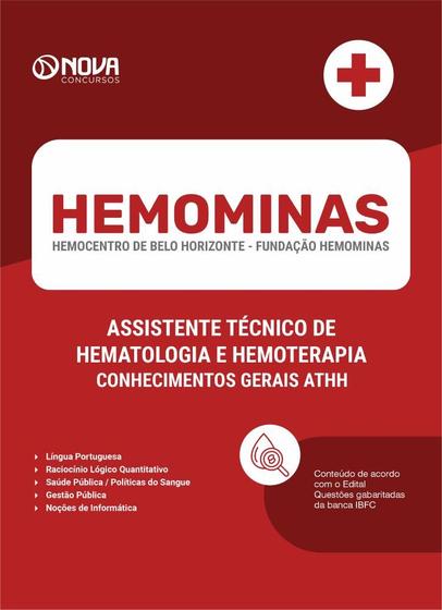 Imagem de Apostila Hemominas 2024 - Assistente Técnico de Hematologia e Hemoterapia - Conhecimentos Gerais ATHH