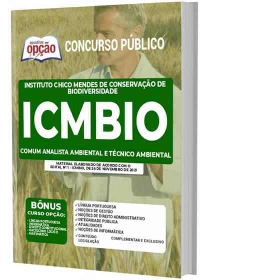 Imagem de Apostila Icmbio Comum Analista Ambiental E Técnico Ambiental - Apostilas Opção