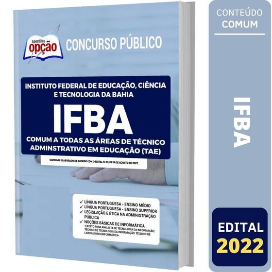 Imagem de Apostila Ifba Comum Técnico Administrativo Em Educação (Tae)