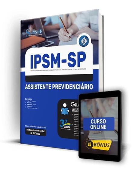 Imagem de Apostila IPSM de São José dos Campos - SP - Assistente Previdenciário