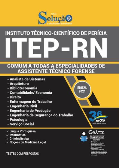 Imagem de Apostila Itep Rn - Especialidades Assistente Técnico Forense