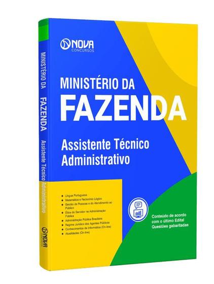 Imagem de Apostila Ministério da Fazenda 2024 - Assistente Técnico Adm