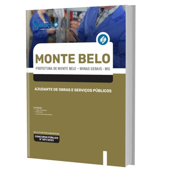 Imagem de Apostila Monte Belo Mg Ajudante De Obras E Serviços Público