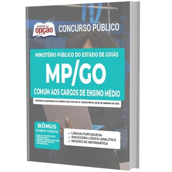 Imagem de Apostila Mp Go Cargo Ensino Médio Assistente Informática