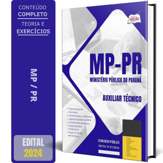 Imagem de Apostila Mp Pr 2024 - Auxiliar Técnico