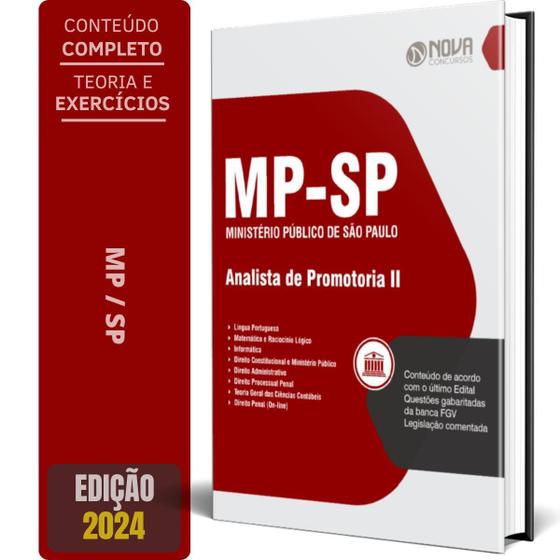 Imagem de Apostila Mp Sp 2024 - Analista De Promotoria Ii