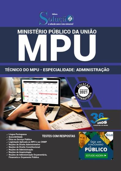 Imagem de Apostila Mpu - Técnico Do Mpu - Especialidade: Administração - Editora Solucao