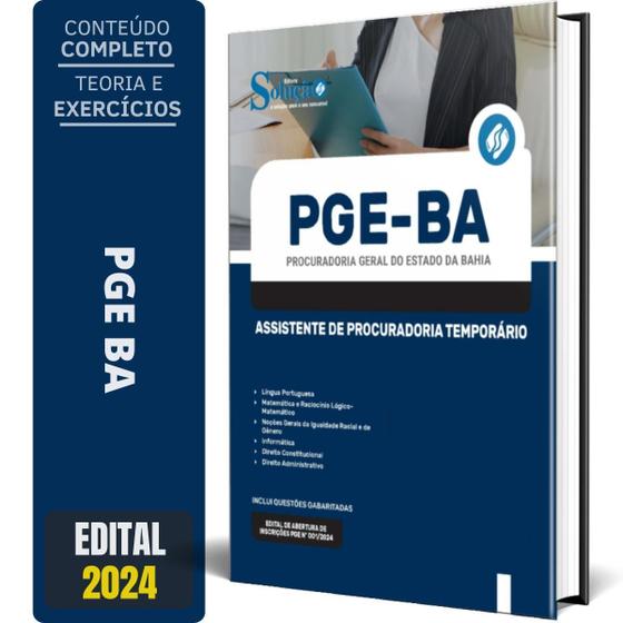 Imagem de Apostila Pge Ba 2024 - Assistente De Procuradoria Temporária