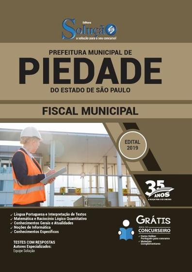 Imagem de Apostila Piedade-Sp 2019 Fiscal Municipal