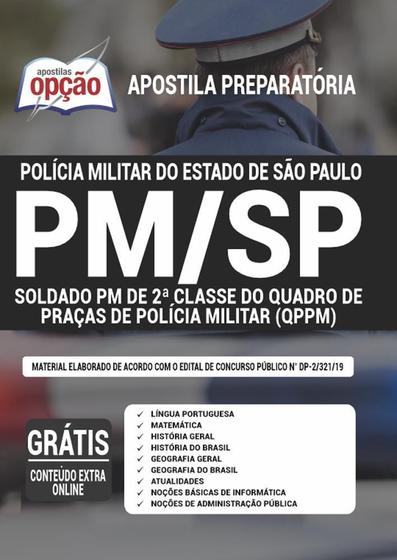 Imagem de Apostila Pm Sp - Soldado Pm 2ª Classe Quadro De Praças Qppm