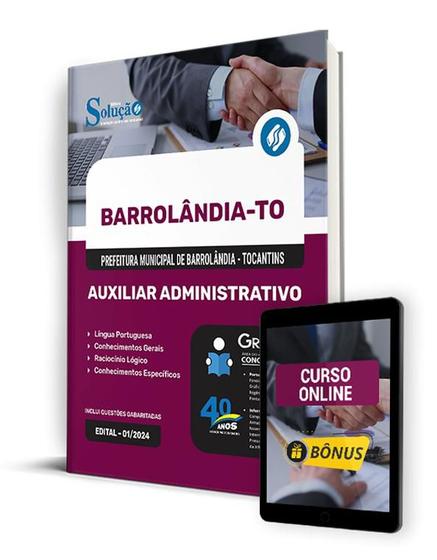 Imagem de Apostila Pref Barrolândia - TO 2024 - Auxiliar Adm