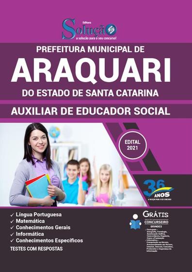 Imagem de Apostila Prefeitura Araquari Sc - Auxiliar Educador Social