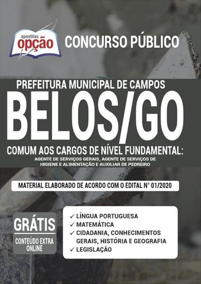Imagem de Apostila Prefeitura Campos Belos Go - Nível Fundamental