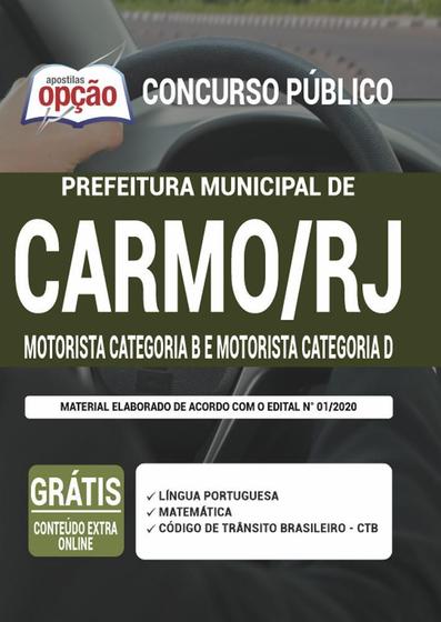 Imagem de Apostila Prefeitura Carmo Rj - Motorista Categoria B E D