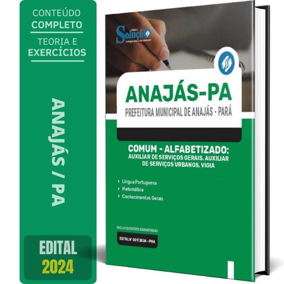 Imagem de Apostila Prefeitura de Anajás - PA 2024 - Comum Alfabetizado: Auxiliar de Serviços Gerais, Auxiliar de Serviços Urbanos e Vigia