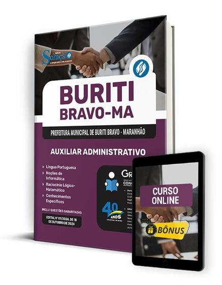 Imagem de Apostila Prefeitura de Buriti Bravo - MA 2024 - Auxiliar Administrativo