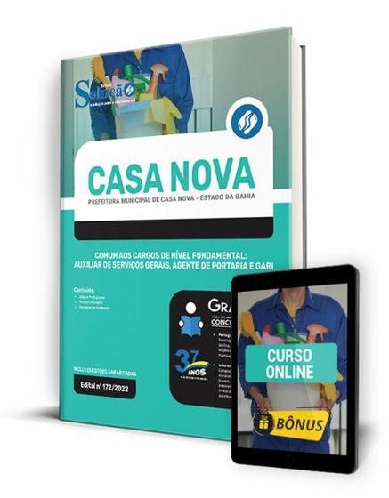 Imagem de Apostila Prefeitura de Casa Nova - BA - Comum aos Cargos de Nível Fundamental: Auxiliar de Serviços Gerais, Agente de Portaria e Gari - Editora Solução