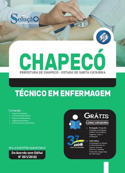 Imagem de Apostila Prefeitura de Chapecó SC 2022 Técnico em Enfermagem