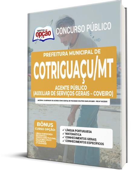 Imagem de Apostila Prefeitura de Cotriguaçu - MT 2022  - Coveiro