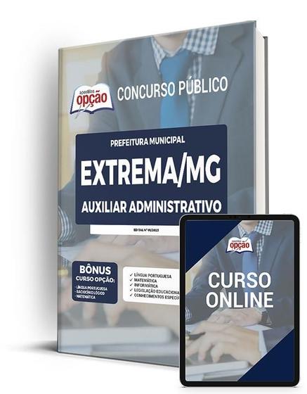 Imagem de Apostila Prefeitura de Extrema - MG - Auxiliar Administrativo