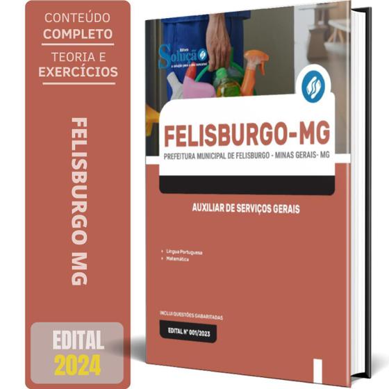 Imagem de Apostila Prefeitura de Felisburgo - MG 2024 - Auxiliar de Serviços Gerais