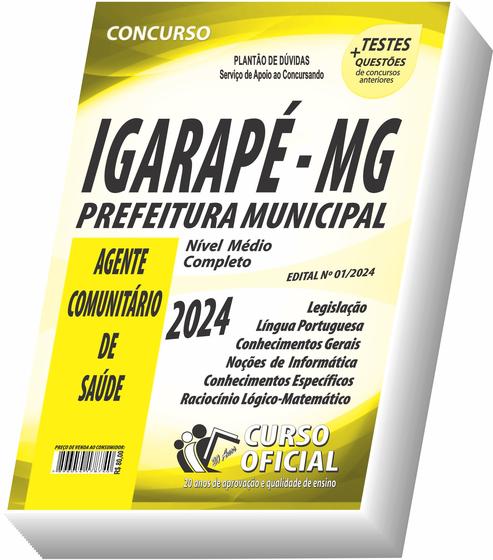 Imagem de Apostila Prefeitura de Igarapé - MG - Agente Comunitário de Saúde