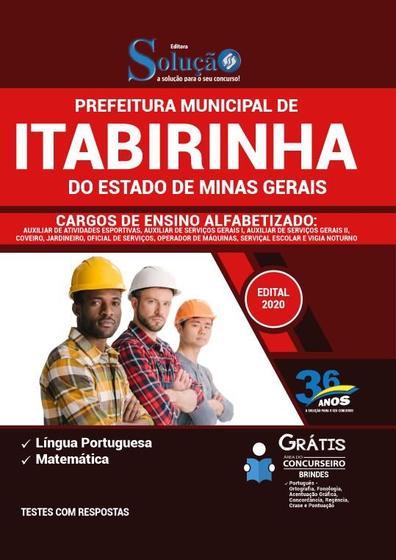 Imagem de Apostila Prefeitura de Itabirinha - MG - Alfabetizado: Aux Atividades Esportivas, Aux Serviços Gerais I, Aux Serviços Gerais II, Coveiro, Jardinei...