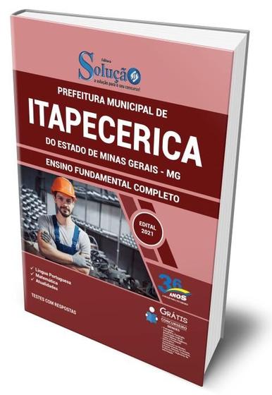 Imagem de Apostila Prefeitura de Itapecerica - MG  - Ensino Fundamental Completo