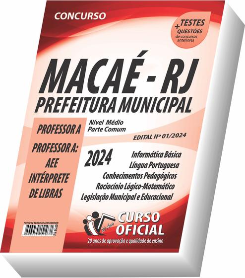 Imagem de Apostila Prefeitura de Macaé - RJ - Professor A - Professor A: AEE - Professor A: Intérprete de Libras - Parte Comum aos Cargos