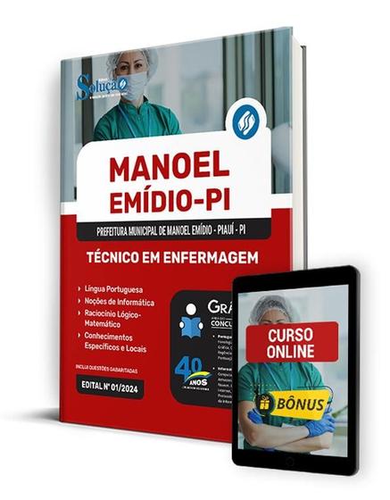 Imagem de Apostila Prefeitura de Manoel Emídio - PI 2024 - Técnico em Enfermagem - Editora Solução