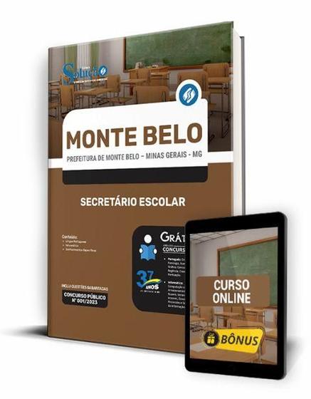 Imagem de Apostila Prefeitura de Monte Belo - MG - Secretário Escolar