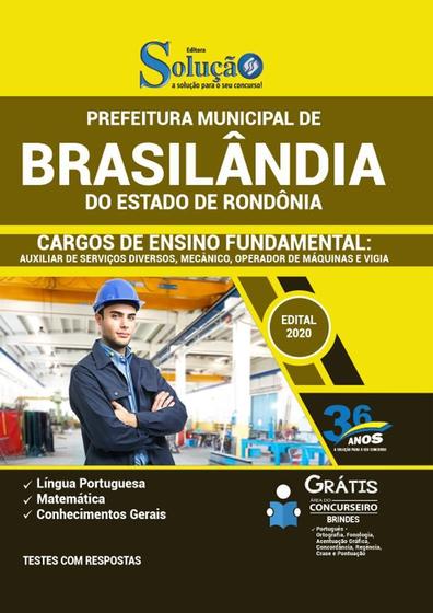 Imagem de Apostila Prefeitura de Nova Brasilândia do Oeste - RO - Cargos de Ensino Fundamental: Auxiliar de Serviços Diversos, Mecânico, Operador de Máquina...