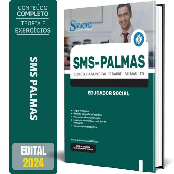 Imagem de Apostila Prefeitura de Palmas - TO (SMS Palmas) 2024 - Educador Social