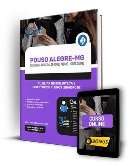 Imagem de Apostila Prefeitura de Pouso Alegre - MG - Auxiliar de Biblioteca e Inspetor de Alunos (Quadro III) - Editora Solução