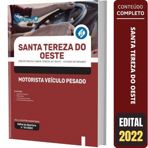 Imagem de Apostila Prefeitura de Santa Tereza do Oeste - PR - Motorista Veículo Pesado